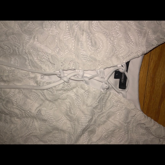 White Forever21 Lace Up Romper - Picture 2 of 3